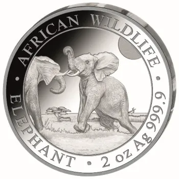 2 Unze Silbermünze Somalia 2024 - Elefant