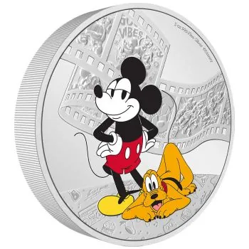 3 Unze Silbermünze Niue 2023 Polierte Platte | Disney`s Mickey & Friends ™ - Motiv: Mickey & Pluto ™