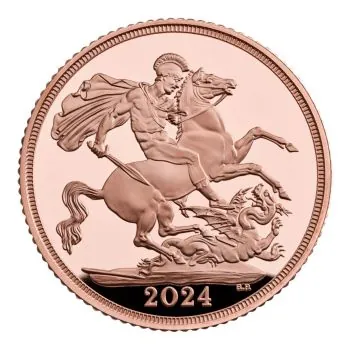 Großbritannien 1 Pfund Sovereign Goldmünze 2024 in Polierte Platte - The Sovereign | Motiv: König Charles ( Charles III. )