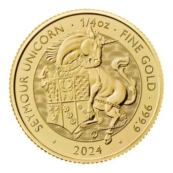 1/4 Unze Goldmünze Großbritannien 2024 - The Royal Tudor Beasts Collection | Motiv: Seymour Unicorn