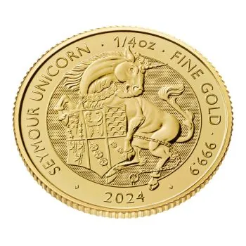 1/4 Unze Goldmünze Großbritannien 2024 - The Royal Tudor Beasts Collection | Motiv: Seymour Unicorn