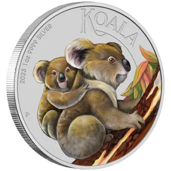 1 Unze Silbermünze Australien 2023 - Koala Blister in Farbe | Ausgabe: Nationale Briefmarken und Münzausstellung - National Stamp and Coin Exhibition