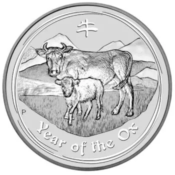 1 Kilo Silbermünze Australien 2009 - Lunar Serie 2 - Motiv: OCHSE *