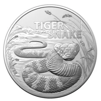1 Unze Silbermünze Australien 2024 | Australias Most Dangerous - Motiv: Tigerschlange - Tiger Snake