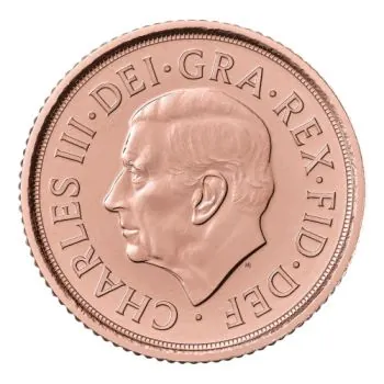 Großbritannien 1/2 Pfund Sovereign Goldmünze 2024 - Motiv: König Charles ( Charles III. )