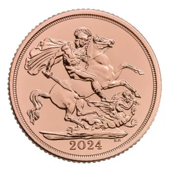 Großbritannien 1 Pfund Sovereign Goldmünze 2024 - Motiv: König Charles ( Charles III. )
