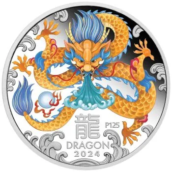 Australien 3 x 1 Unze Silbermünzen SET 2024 - Lunar Serie 3 - Motiv: DRACHE