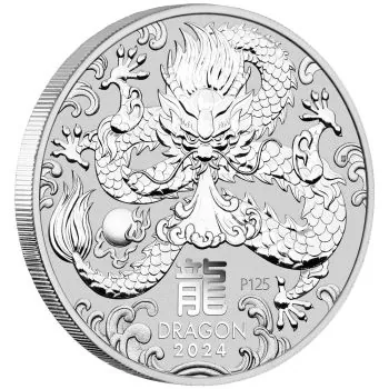 1 Kilo Silbermünze Australien 2024 - Lunar Serie 3 - Motiv: DRACHE