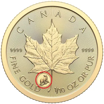 1/10 Unze Goldmünze Kanada 2024 im Blister - Maple Leaf | Treasured Gold Maple Leaf First Strikes - Privy Mark: Polar Bear ( Premium Bullion )