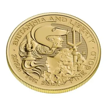 1 Unze Goldmünze Großbritannien 2024 | Motiv: Britannia und Liberty
