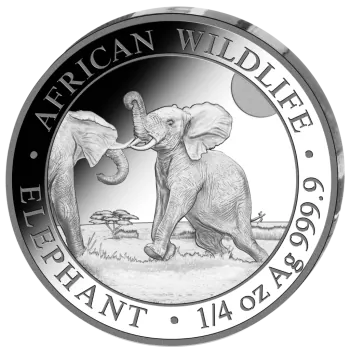 Somalia Silbermünzen Prestige SET in Polierte Platte von 2024 | Serie: African Wildlife - Motiv: Elefant | 4er Münz Set
