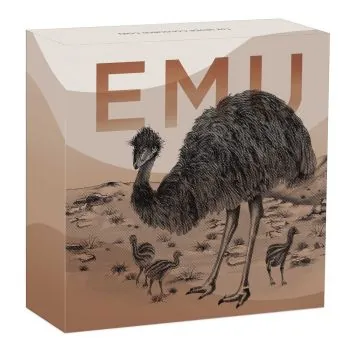 1 Unze Silbermünze Australien 2024 in Farbe - Emu