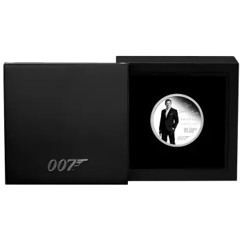 1 Unze Silbermünze Tuvalu 2024 Polierte Platte in Farbe | Serie: James Bond Legacy - Motiv: Daniel Craig