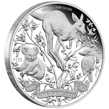 1 Unze Silbermünze Australien 2024 in Polierte Platte | 125 Jahre Perth Mint - The Perth Mint's 125th Anniversary