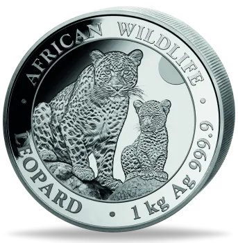 1 Kilo Silbermünze Somalia 2024 | Serie: African Wildlife - Motiv: Leopard