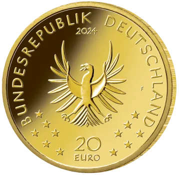 Deutschland 20 Euro Gold Gedenkmünze 2024 | Serie: Rückkehr der Wildtiere - Motiv: Biber