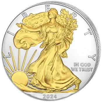 1 Unze Silbermünze USA 2024 - American Eagle vergoldet