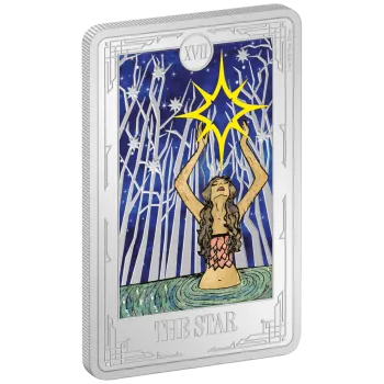 1 Unze Silbermünze Niue 2024 Polierte Platte in Farbe | Serie: Tarot Cards | Motiv: Der Stern - The Star ( 18. Ausgabe ) *