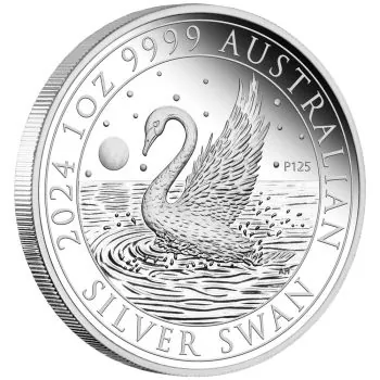 1 Unze Silbermünze Australien 2024 in Polierte Platte | Motiv: Der Schwan - The Swan *