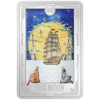 1 Unze Silbermünze Niue 2024 Polierte Platte in Farbe | Serie: Tarot Cards | Motiv: Der Mond - The Moon ( 19. Ausgabe ) *