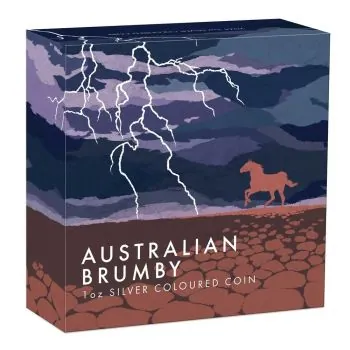 1 Unze Silbermünze Australien 2024 in Farbe - Motiv: Brumby | 5. Ausgabe