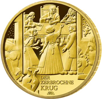 Deutschland 100 Euro Gold Gedenkmünze 2024 | Serie: Meisterwerke der Deutschen Literatur - Motiv: Der zerbrochne Krug von Heinrich von Kleist (1777–1811) | 2. Ausgabe