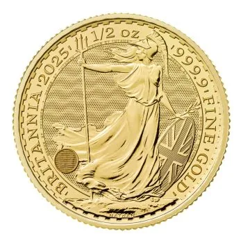 1/2 Unze Goldmünze Großbritannien 2025 - Britannia | Motiv: König Charles ( Charles III. )