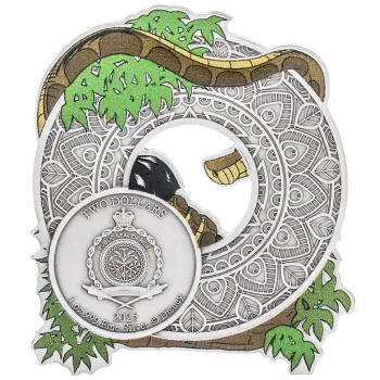 1 Unze Silbermünze Niue 2025 Antique Finish in Farbe - Disney`s ™ Lunar Serie & Das Dschungelbuch | The Jungle Book - Kaa Coin *