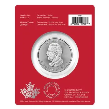 1 Unze Silbermünze Kanada 2025 im Blister - Maple Leaf | Treasured Silver Maple Leaf - Privy Mark: Year of the Snake - Jahr der Schlange ( Premium Bullion )