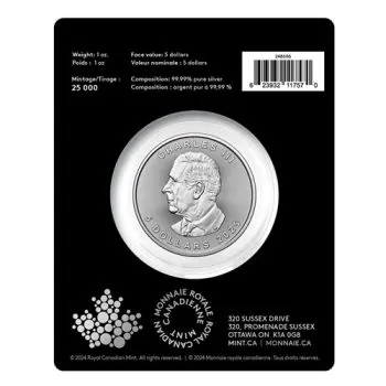 1 Unze Silbermünze Kanada 2025 im Blister - Maple Leaf | Treasured Silver Maple Leaf - Privy Mark: Polar Bears - Eisbären ( Premium Bullion )