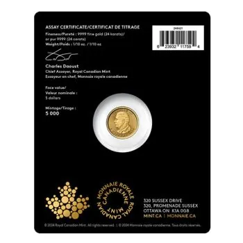 1/10 Unze Goldmünze Kanada 2025 im Blister - Maple Leaf | Treasured Gold Maple Leaf - Privy Mark: Polar Bears - Eisbären ( Premium Bullion )