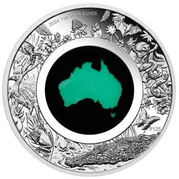 1 Unze Silbermünze Australien 2024 in Polierter Platte | Serie: Great Southern Land - Motiv: Chrysoprase Coin *