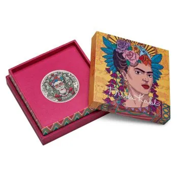 2 Unze Silbermünze Tuvalu 2024 mit Farbe veredelt in Antique Finish | MOTIV: Frida Kahlo ™ *