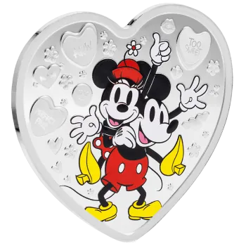 1 Unze Silbermünze Niue 2025 Polierte Platte in Farbe | Disney`s ™ Love Ausgabe | Mickey and Minnie Mouse ™ - Disney I Love Us ™ *