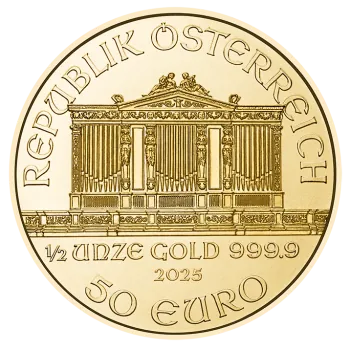 1/2 Unze Goldmünze Österreich 2025 - Wiener Philharmoniker