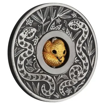 1 Unze Silbermünze Tuvalu 2025 Rotating Charm in Antique Finish | Lunar Serie - Motiv: YEAR OF THE SNAKE ( Schlange )