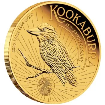 1/4 Unze Goldmünze Australien 2025 in Polierte Platte - Kookaburra ( 35. Jahrestag - 35th Anniversary )