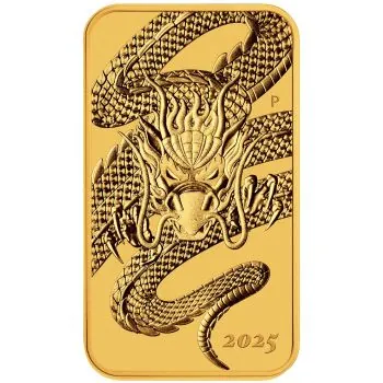 1 Unze Gold Münzbarren Australien 2025 - Dragon Rectangle