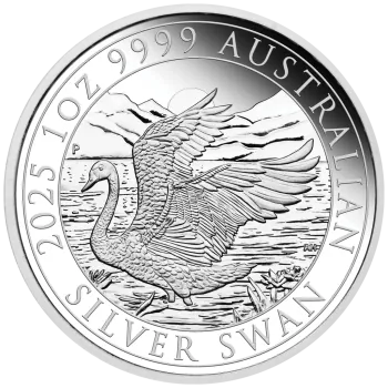 1 Unze Silbermünze Australien 2025 in Polierte Platte | Motiv: Der Schwan - The Swan | Perth Money Expo ANDA Ausgabe