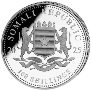 1 Unze Silbermünze Somalia 2025 – Elefant mit Privy Mark „ANA Oklahoma City“ aus 999,9 Feinsilber, Motiv Somalia Elefant 2026, in Etui mit Zertifikat