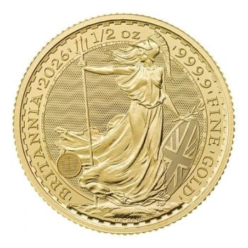 1/2 Unze Goldmünze Großbritannien 2026 - Britannia | Motiv: König Charles ( Charles III. )