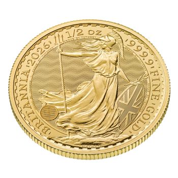 1/2 Unze Goldmünze Großbritannien 2026 - Britannia | Motiv: König Charles ( Charles III. )