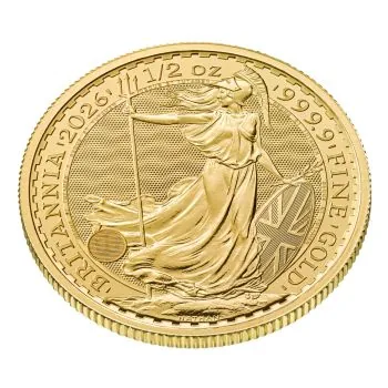 1/2 Unze Goldmünze Großbritannien 2026 - Britannia | Motiv: König Charles ( Charles III. )