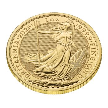 1 Unze Goldmünze Großbritannien 2026 – Britannia mit Porträt von König Charles III. Vorderseite zeigt das offizielle Porträt des Königs, Rückseite die klassische Darstellung der Britannia. Lieferung einzeln in Kapseln oder im 10er Tube