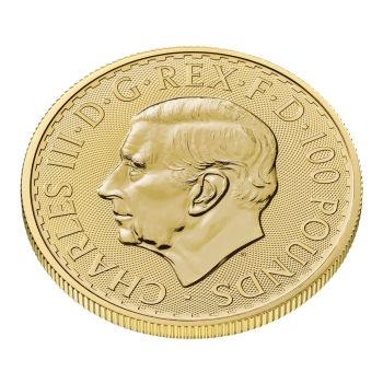 1 Unze Goldmünze Großbritannien 2026 – Britannia mit Porträt von König Charles III. Vorderseite zeigt das offizielle Porträt des Königs, Rückseite die klassische Darstellung der Britannia. Lieferung einzeln in Kapseln oder im 10er Tube