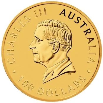 1 Unze Goldmünze Australien 2026 Känguru (40th Anniversary), geprägt von der Perth Mint, Vorderseite mit Porträt von König Charles III., Rückseite mit detailreicher Känguru-Darstellung