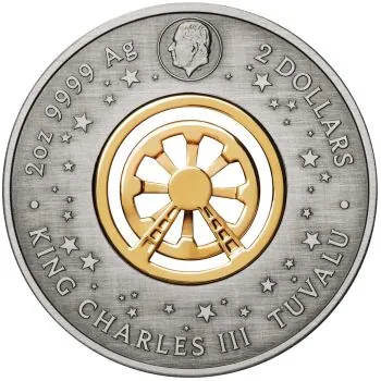 2 Unze Silbermünze Tuvalu 2025 mit Farbe veredelt in Antique Finish | MOTIV: Ferris Wheel ( Perth Mint ) *