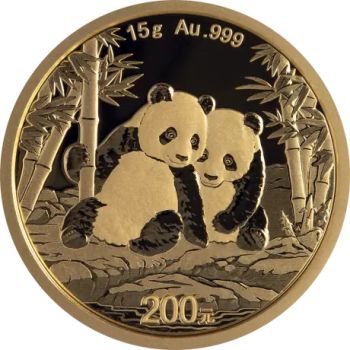 15 Gramm Goldmünze China 2026, Vorderseite mit Panda-Motiv, Rückseite mit Himmelstempel in Peking, geprägt von der China Mint, Bullionqualität 999 Feingold.
