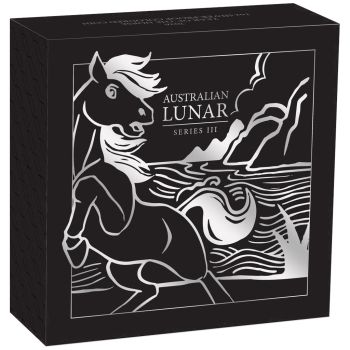 1 Unze Silbermünze Australien 2026 Polierter Platte in Farbe - Lunar Serie 3 - Motiv: PFERD ( Perth Mint ) *