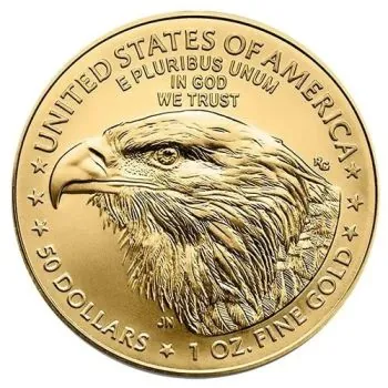 1 Unze Goldmünze USA 2026 American Eagle aus 916,67 Gold, Vorderseite mit Lady Liberty, Rückseite mit modernem Adlerkopf im Type 2 Design